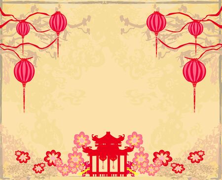 Mid-Autumn Festival for Chinese New Year cardのイラスト素材