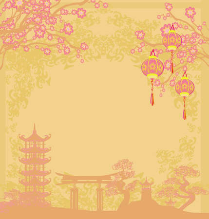 Mid-Autumn Festival for Chinese New Year cardのイラスト素材