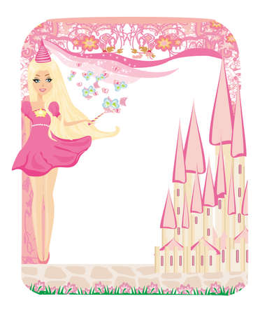 beautiful Fairy - Cute happy birthday cardのイラスト素材