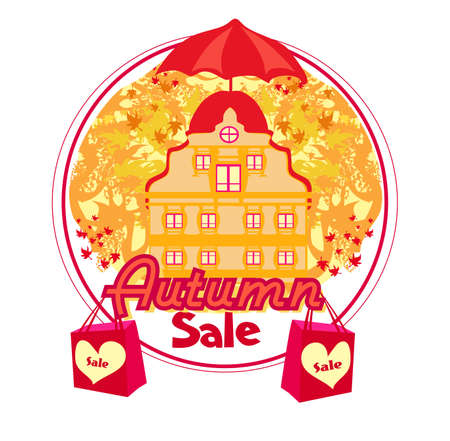Autumn Sale Background With Leaves Can Be Used For Shopping Sale Promoのイラスト素材