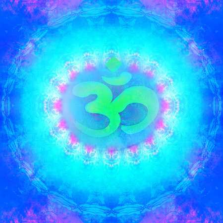 om aum symbol on a grunge texture
