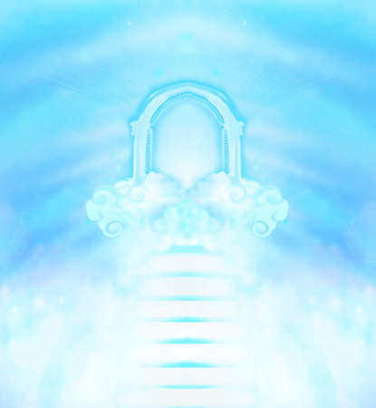 The stairway to heaven leading to Godの写真素材