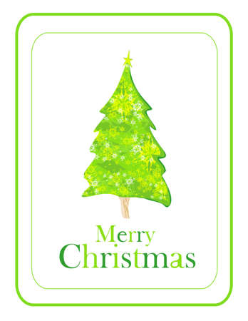 decorative Christmas tree card - retro styleのイラスト素材