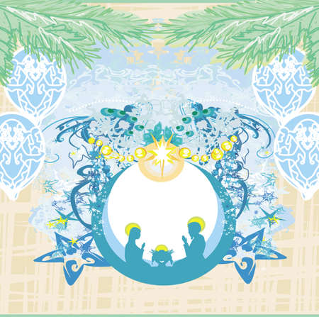 Birth of Jesus in Bethlehem in a glass bubbleのイラスト素材