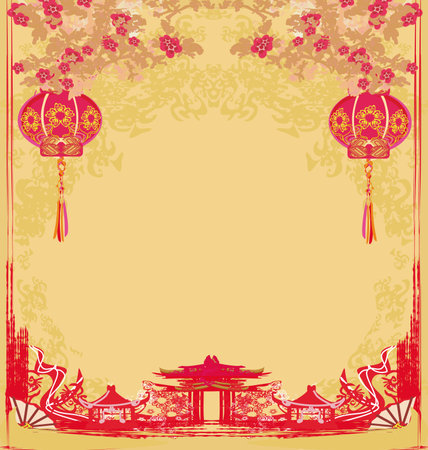 Mid-Autumn Festival for Chinese New Year - cardのイラスト素材