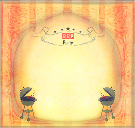 Bbq party - Abstract vintage frameの写真素材