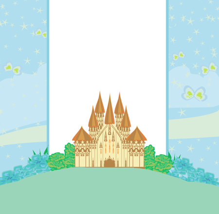 Magic FairyTale Princess Castle cardのイラスト素材