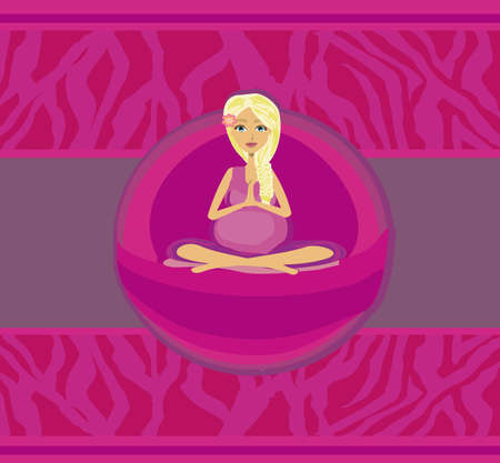 Yoga for pregnant woman - feminine flyerのイラスト素材