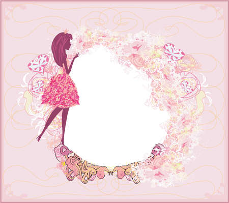 beautiful Fairy - Cute happy birthday cardのイラスト素材