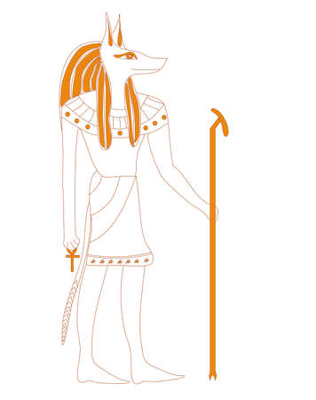 Ancient egyptian god anubis - isolated characterのイラスト素材