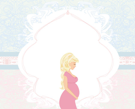 It's A Girl! - pregnant woman cardのイラスト素材