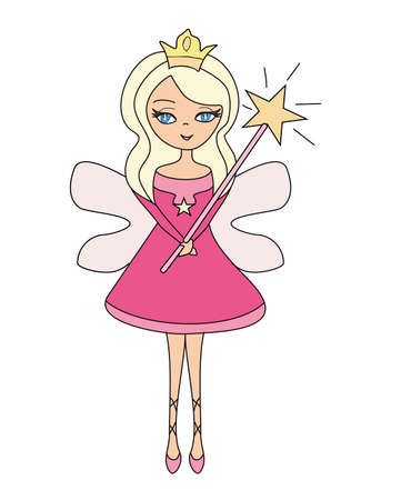 sweet fairy - isolated doodle characterのイラスト素材