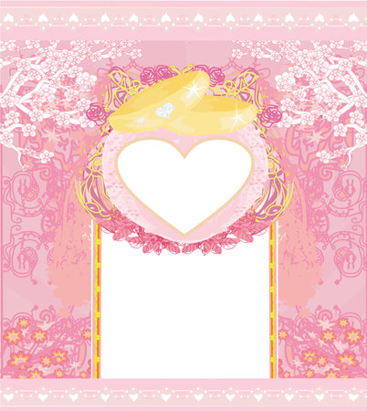vintage wedding card with ringsのイラスト素材