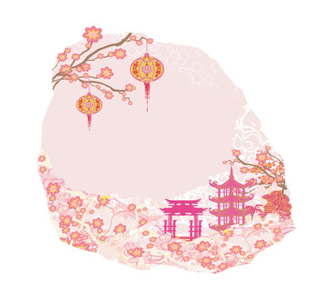 Mid-Autumn Festival for Chinese New Year - cardのイラスト素材