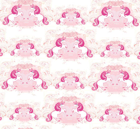 Seamless pattern with cute unicornsの写真素材
