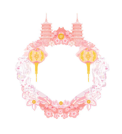Mid-Autumn Festival for Chinese New Year - frameのイラスト素材