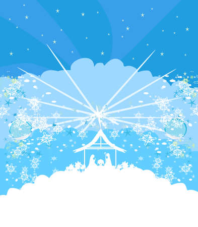 Birth of Jesus in Bethlehem - abstract cardのイラスト素材
