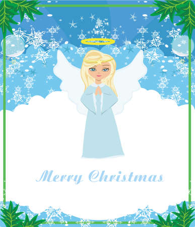 Abstract card with sweet blond angel prayingのイラスト素材