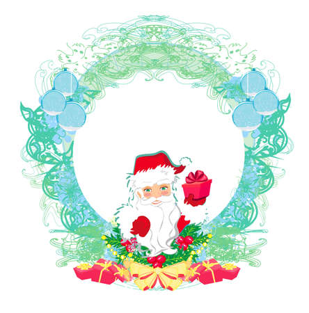 ornamental Christmas card with Santa Clausのイラスト素材