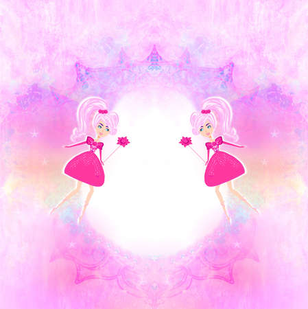 beautiful Fairy - Cute happy birthday cardの写真素材