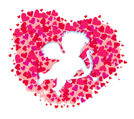 happy valentines day - card with cupidのイラスト素材