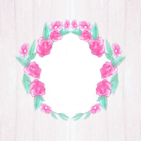 artistic floral frame in vintage styleの写真素材