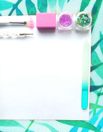 Set Of Various Manicure And Pedicure Tools And Accessoriesの写真素材