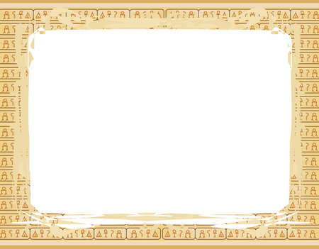 abstract grunge frame with hieroglyphs in the backgroundのイラスト素材