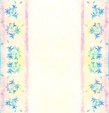Vintage wallpaper with floral pattern and with space for textの写真素材