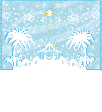 Birth of Jesus in Bethlehem - abstract cardの写真素材