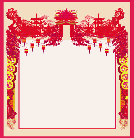 Mid-Autumn Festival for Chinese New Year - frameのイラスト素材