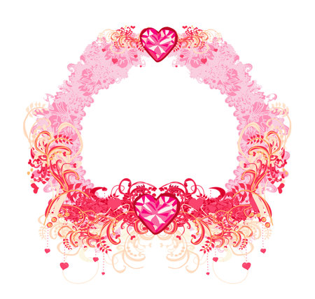 Stylish frame card - valentine, wedding, anniversary invitation, flyer, brochure.のイラスト素材