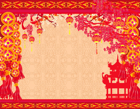 Mid-Autumn Festival for Chinese New Year - cardのイラスト素材