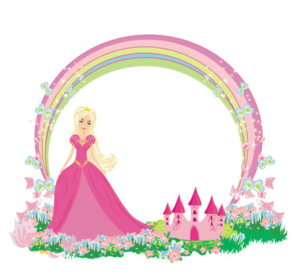 Magic Fairy Tale Princess Castle - frameのイラスト素材