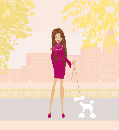 walk the dogs in the parkのイラスト素材