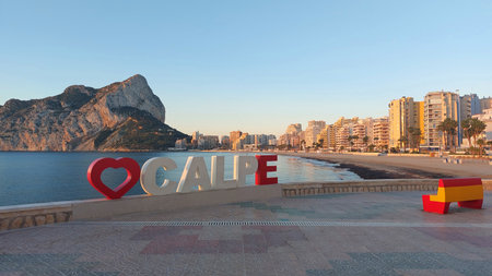 Ifach Cliff from the beach of Calpe. Alicante. Spain.の写真素材