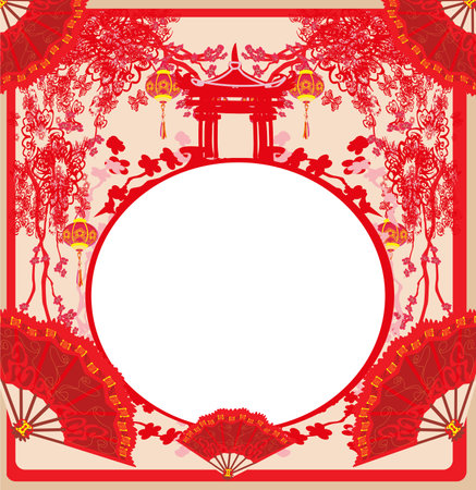 Mid-Autumn Festival for Chinese New Year - cardのイラスト素材