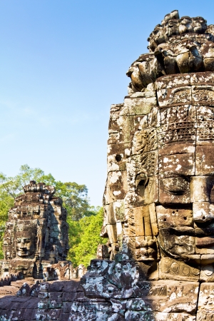 Detail of Bayon in Angkor Thom,Sim Reap, Cambodiaの写真素材