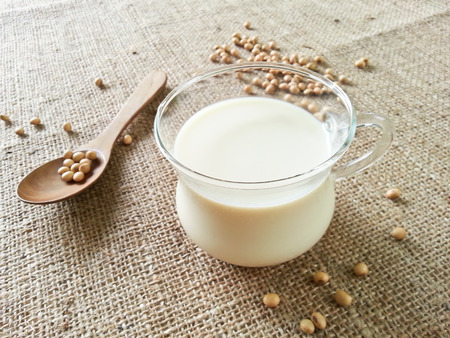 Soy milk  Soya milk  by fresh soy beansの写真素材