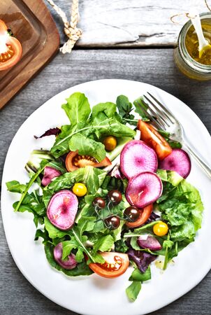 Radicchio with Radish and Cherry Tomato Saladの写真素材