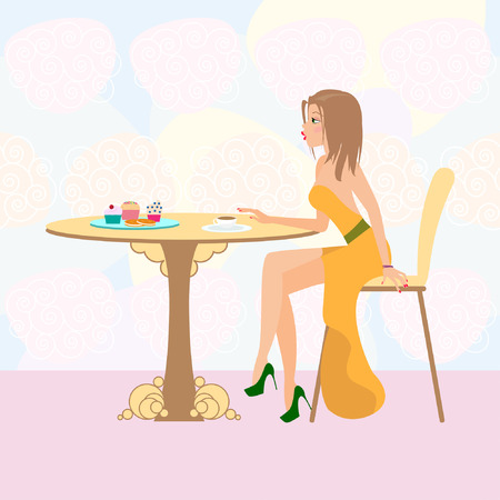 fashionable girlのイラスト素材