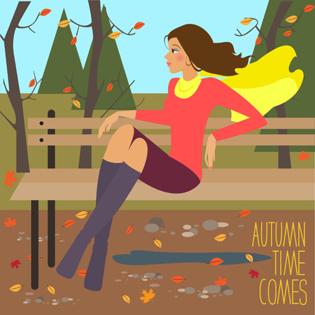 autumn girlのイラスト素材