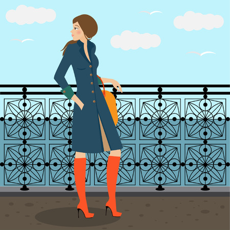 girl on the quayのイラスト素材