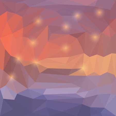 Abstract vector triangular geometric background with glaring lightsのイラスト素材