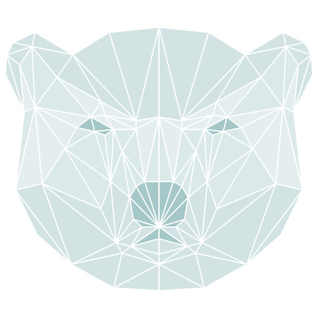 polygonal abstract polar bear isolated on white backgroundのイラスト素材