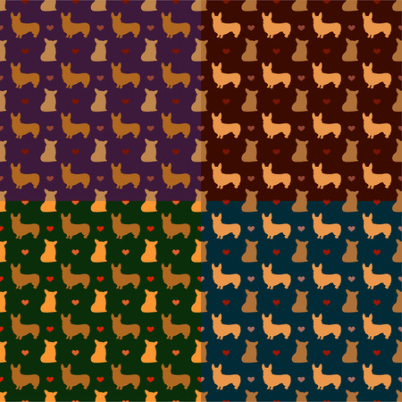 corgi seamless pattern vector backgroundのイラスト素材
