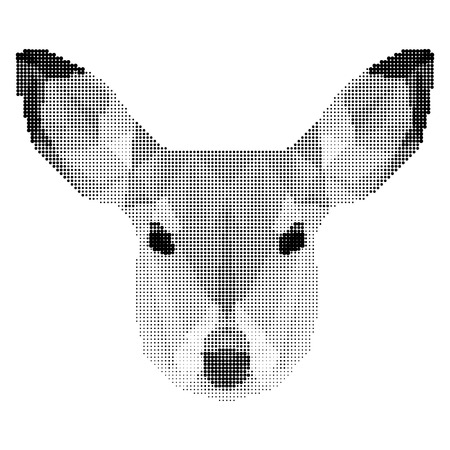 abstract monochrome deer portrait of circles isolated on white backgroundのイラスト素材