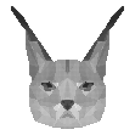abstract monochrome lynx portrait of circles isolated on white backgroundのイラスト素材