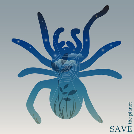 conceptual illustration on the theme of protection of nature and animalsのイラスト素材