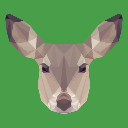abstract geometric polygonal deer vector background for use in design for card, invitation, poster, banner, placard or billboard coverのイラスト素材